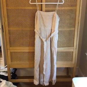 Tan and white striped J Crew Jumpsuit